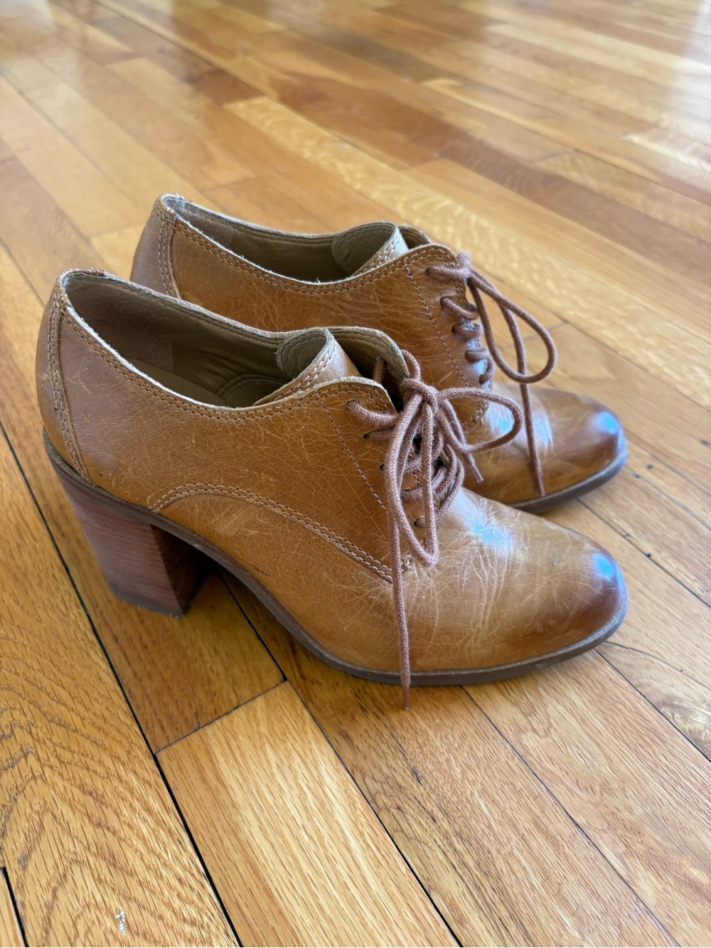 Lucky Brand Women's Lace-Up Heel Boots in Cognac